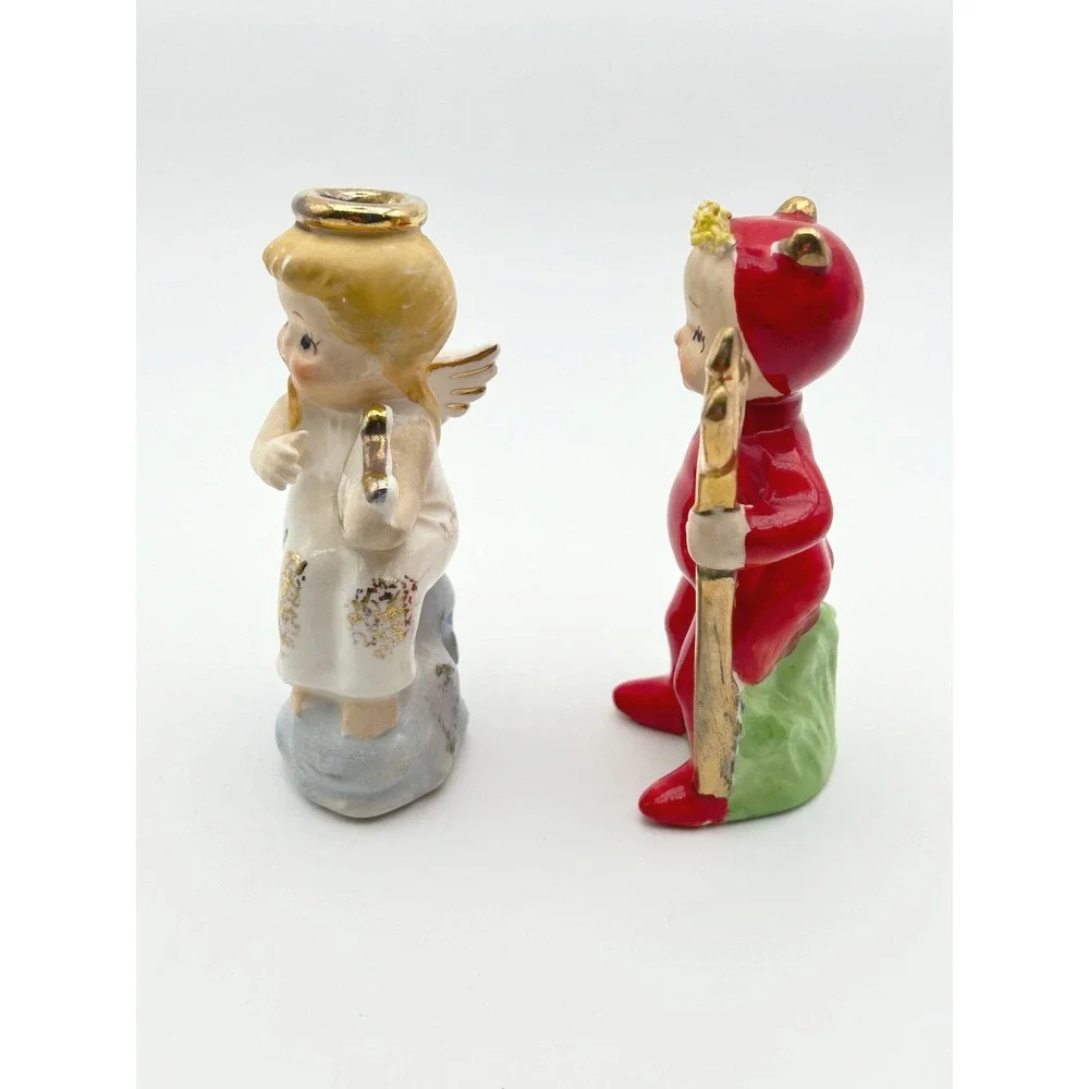 Vintage Angel and Devil Salt and Pepper Shakers Artmark Japan 1950s Kitsch